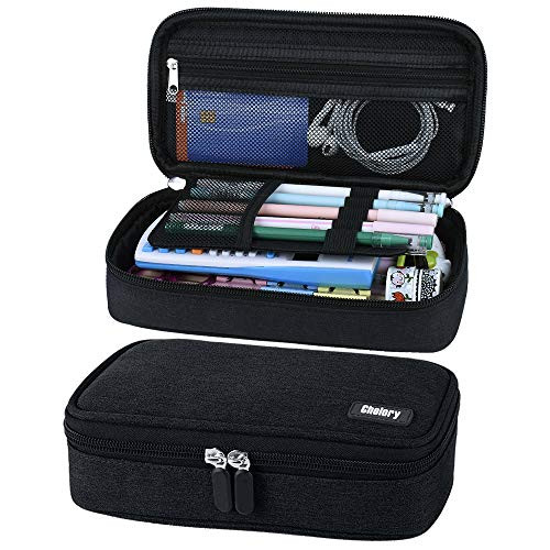 Big Capacity Pencil Case Pen Case Pencil Bag Pouch Pen Pencil Marker Holder Stationery Organizer Makeup Bag with Large Storage for Teen Boys Girls Students Middle High School Supplies  Office Black