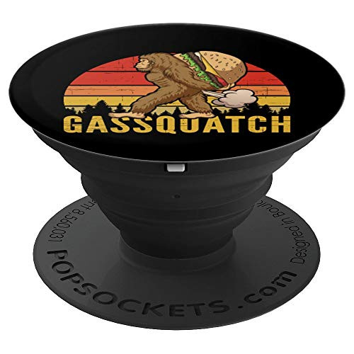 Bigfoot Farting Gassquatch Funny Retro Sunset Fart Sasquatch PopSockets Grip and Stand for Phones and Tablets