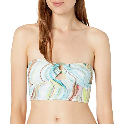 Bikini Lab Junior s Wide Banded Bandeau Bikini Swimsuit Top Multi//New Wave M