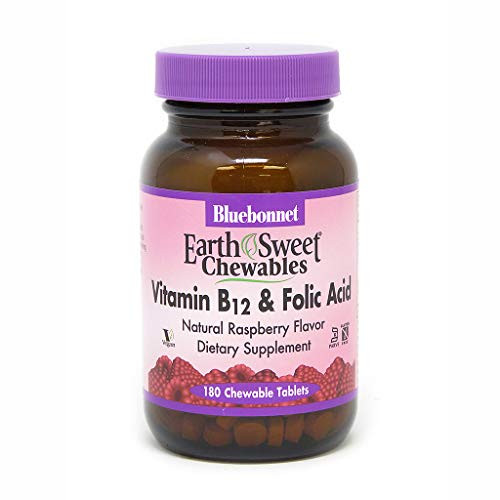 BlueBonnet Earth Sweet Vitamin B12 and Folic Acid Chewable Tablets Raspberry 180 Count BlueBonnet Earth Sweet Vitamin B12 and Folic Acid Chewable Tablets Raspberry 180 Count