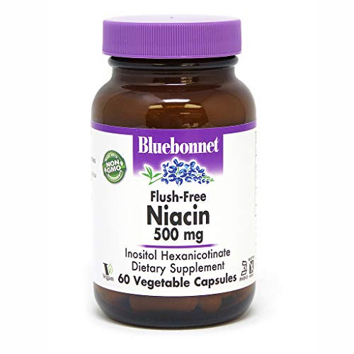BlueBonnet Flush Free Niacin 500 mg Vegetable Capsules 60 Count