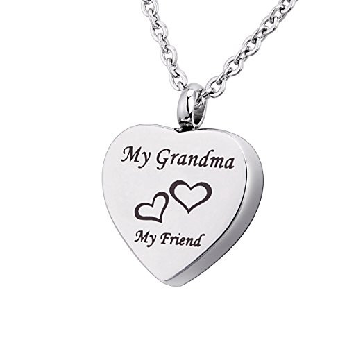 Heart Cremation Urn Pendant Necklace Memorial Ash Keepsake Jewelry Engraved My Grandma My Friend Heart Cremation Urn Pendant Necklace Memorial Ash Keepsake Jewelry Engraved My Grandma My Friend