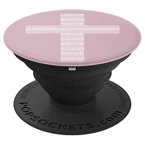 BOHO White Christian Cross PopSockets Grip and Stand for Phones and Tablets