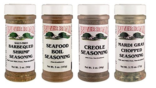 River Road By Fiesta Cajun Seasoning Favorites 4 Flavor Variety Bundle 1 Each Mardi Gras Chopped Seafood Boil SaltFree BBQ Shrimp Creole 25 Ounces