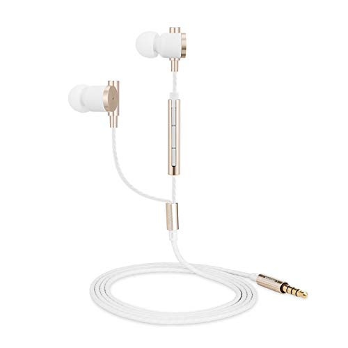 Earphones, In-Ear Headphones, Noise Isolation Earbuds,Metal HiFi Earphones with Microphone and Volume Control, Wired Headphones for Smartphone Compatible with 3.5 mm Corded Headsets