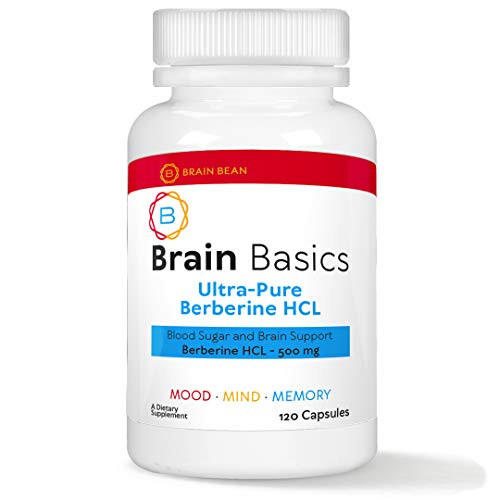 Brain Basics UltraPure Berberine HCL  Blood Sugar and Brain Support  500 mg Berberine HCL  120 Servings