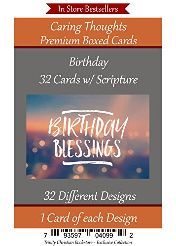 Birthday No Repeated Cards 32 Design Christian/Religious Greeting Card Assortment ~ Scripture in every card
