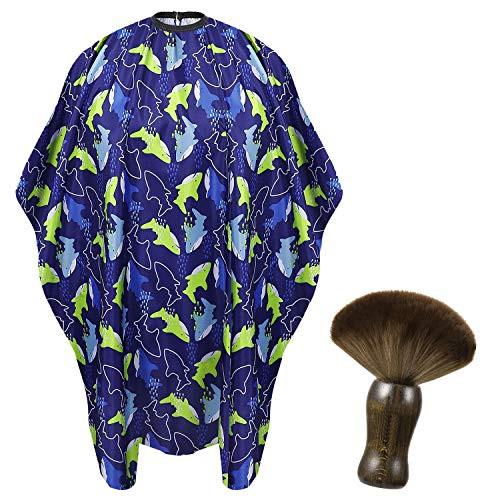 Odewa Kids Barber Cape Neck Duster Brush Set Hair Cutting Haircut Cape Soft Hair Barber Brush Salon Supplies Hairdresser Cape Barber Hairbrush Apron Extra Long Cape Kids Barber Cape and Neck Duster