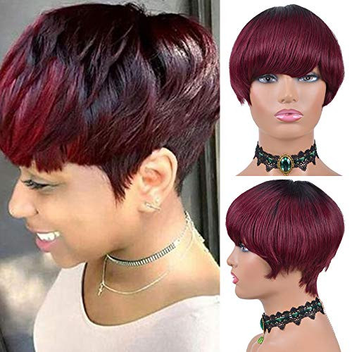 Straight Pixie Cut Human Hair Wigs with Bangs Brazilian Human Hair Wigs For Black Women Short Human Hair Wig OT530 Straight Pixie Cut Human Hair Wigs with Bangs Brazilian Human Hair Wigs For Black Women Short Human Hair Wig OT530