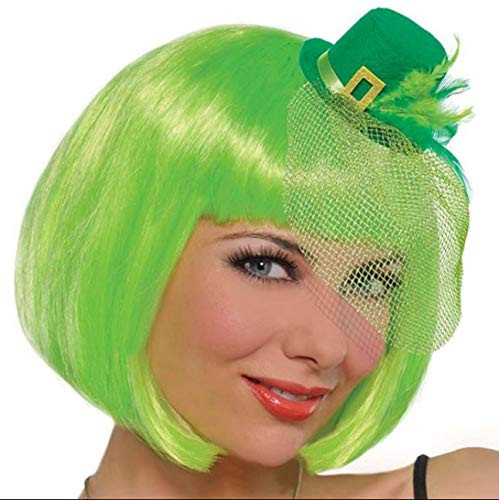 Amscan Feather Leprechaun Mini Top Hat St  Patrick s Day Hair Clip 4 5  x 2 25  Green