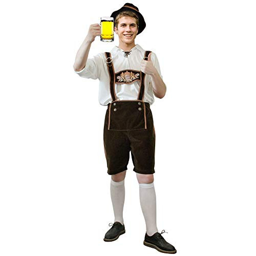 Brwoynn Oktoberfest Halloween Costume for Men German Bavarian Costume Set Halloween Costume for Adult