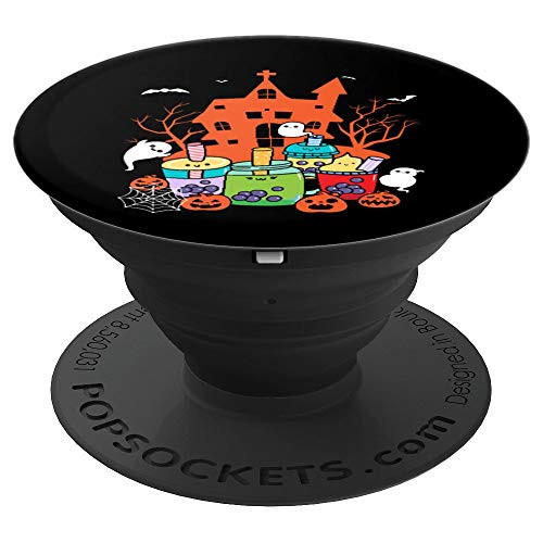 Bubble Tea Cups Boba Flavors  Cute Spooky Funny Halloween PopSockets Grip and Stand for Phones and Tablets