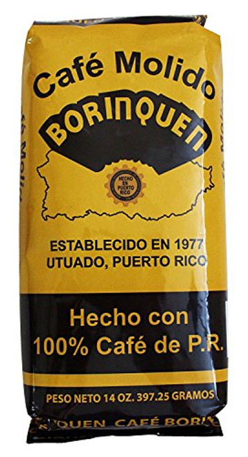 Cafe Molido Borinquen Pure Ground Coffee From Puerto Rico Mountains 14 Ounce Bags 2 Pack