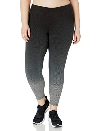 Calvin Klein Women s Plus Size Ombre Dip Dye Stripe Legging Grey/Black 1X
