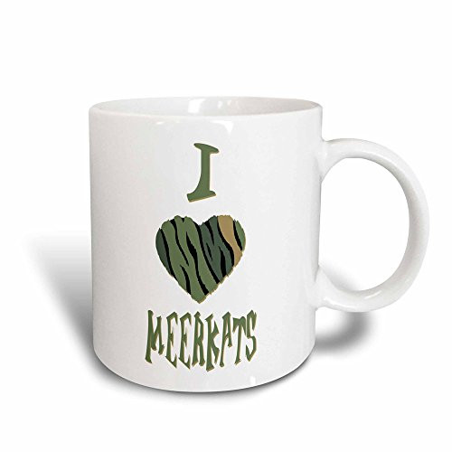 3dRose Camo Colored Striped I Love Meerkats Magic Transforming Mug 11Ounce