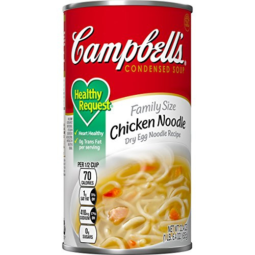 Campbell s Condensed Healthy Request Family Size Chicken Noodle Soup 22 4 oz Can Pack of 12 Campbell s Condensed Healthy Request Family Size Chicken Noodle Soup 22 4 oz Can Pack of 12
