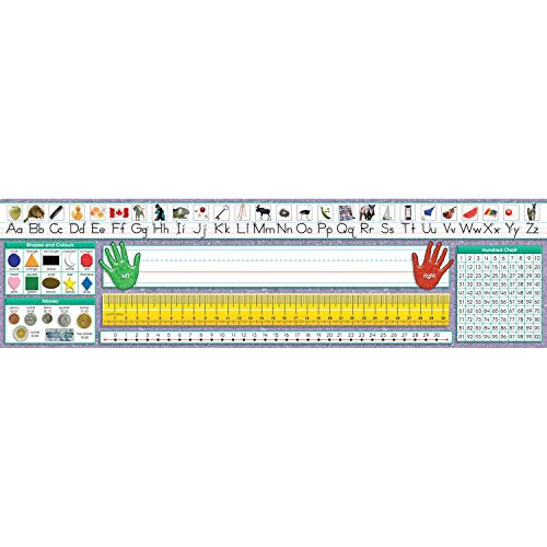 North Star Teacher Resource NST9020 Canadian Traditional Manuscript Desk Plates Grade Kindergarten to 6 Pack of 36