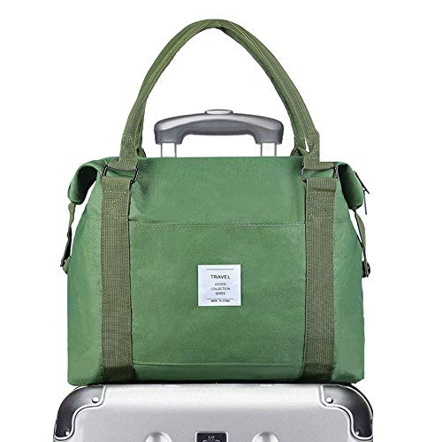 Canvas Weekender Bag Overnight Carryon Tote Duffel Bag travel bags sports Gym Bag workout duffel bag shoulder Bag Sports Gym Bag Waterproof Carry On Luggage Bag Green