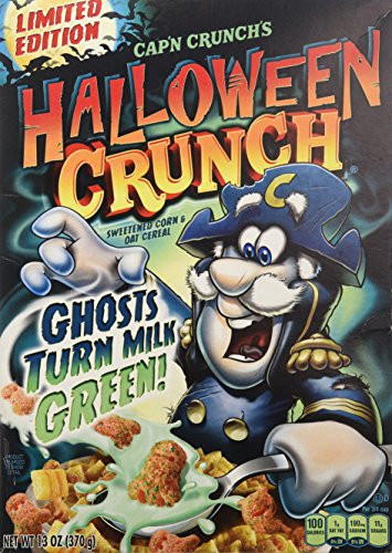 Cap n Crunch s Halloween Crunch Ghosts Turn Milk GREEN 13 oz box