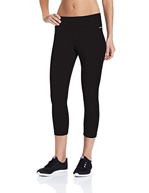 Jockey Women s Capri Legging with Wide Waistband Deep Black Large