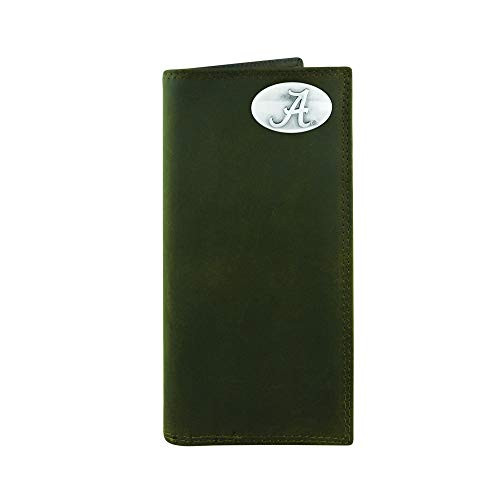NCAA Alabama Crimson Tide Light Brown Crazyhorse Leather Roper Concho Wallet One Size