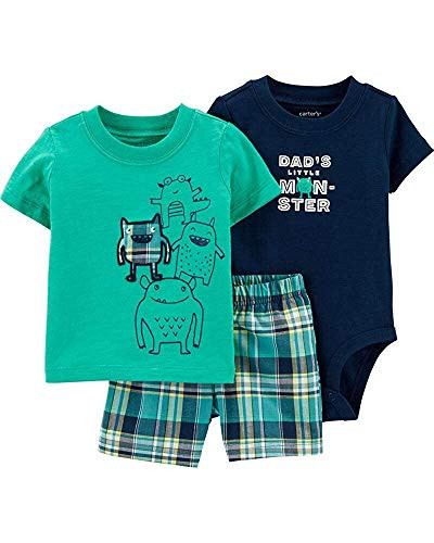 Carter s 3Piece Monster Little Short Set Multi/Monster 3 Months