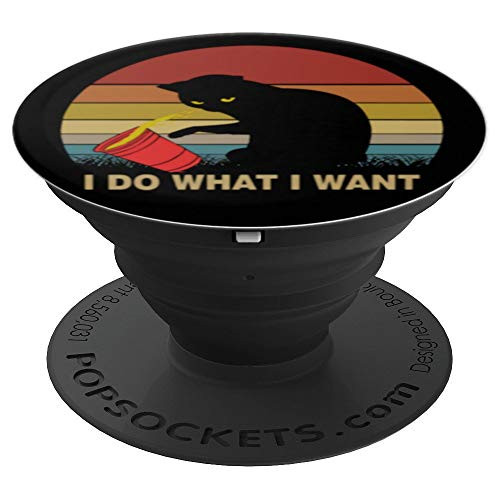 Cat I Do What I Want Sunset Red Cup Funny Cat PopSockets Grip and Stand for Phones and Tablets