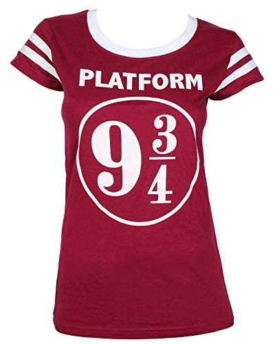 Harry Potter Platform 9 3/4 Juniors  Striped Sleeve TshirtSmall