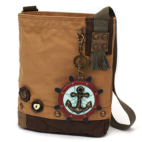 Chala Patch CrossBody Women Handbag Canvas Messenger Bag  Anchor  Brown