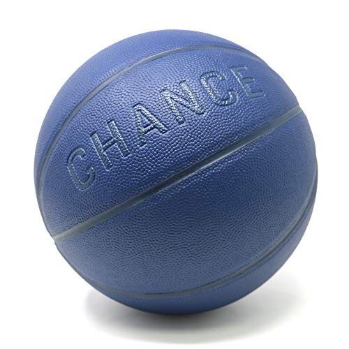 Chance Premium Indoor/Outdoor Basketball  Composite Leather Sizes 5 Youth Size 6 WNBA Womens Size 7 NCAA Mens NBA Basketball Ball Size 5 Kids  Youth  27 5  Violet Navy Blue