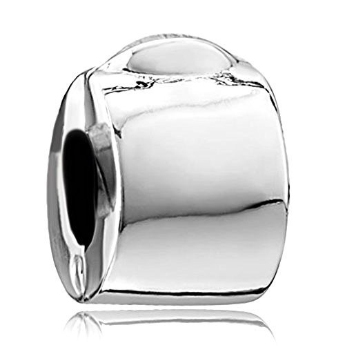 CharmSStory Simple Clip Lock Round Stopper Charm Beads for Bracelets