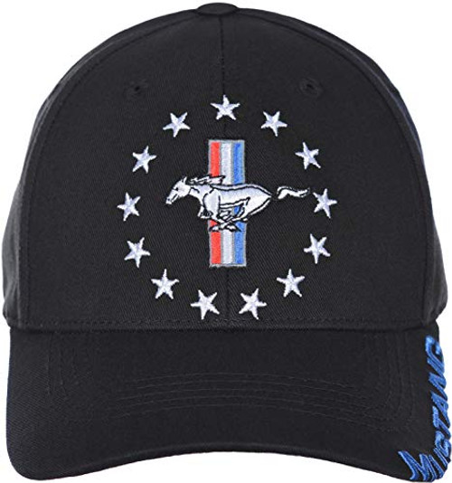 Checkered Flag Men s Ford Mustang Cap USA Pony Adjustable Black Hat