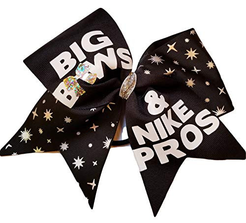 Cheer Bows Black and Stars Big Bows  Nike Pros Hair Bow