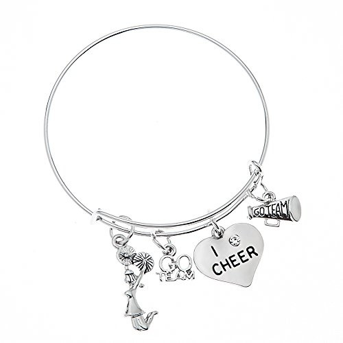 Cheer Bracelet Cheerleading Bracelet Adjustable Cheerleader Charm Bangle Bracelet Cheer Jewelry  Perfect Gift For Cheerleaders  Cheer Coaches