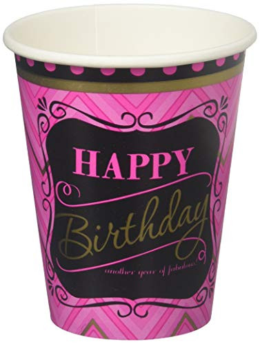 amscan Cups  Black/Pink/Gold Collection  Birthday