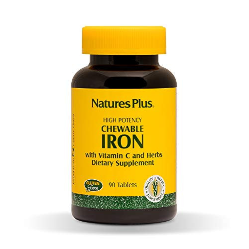 NaturesPlus Chewable Iron 27 mg 90 Chewable Tablets High Potency Supplement with Vitamin C Herbs Promotes Healthy Blood Natural Energy Vegetarian GlutenFree 90 Servings NaturesPlus Chewable Iron 27 mg 90 Chewable Tablets High Potency Supplement with Vitamin C Herbs Promotes Healthy Blood Natural Energy Vegetarian GlutenFree 90 Servings