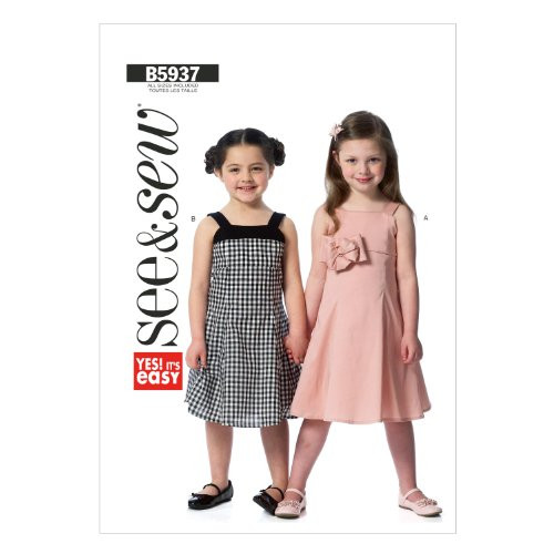 Butterick Patterns B5937 Children/Girls  Dress Sewing Template Size A All Sizes in One Envelope