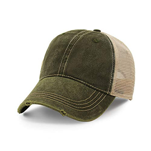 CHOK LIDS Trucker Cap PigmentDyed Cotton Hat Adjustable Low Profile TC102 Army Green