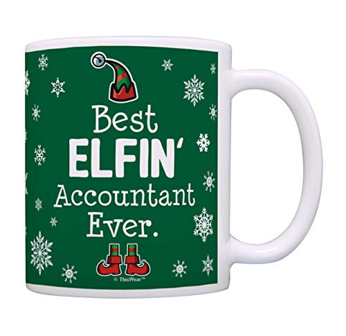 Christmas Mugs Best Elfin  Accountant Ever Cup Christmas Gifts for Accountants Coffee Mug Tea Cup Green