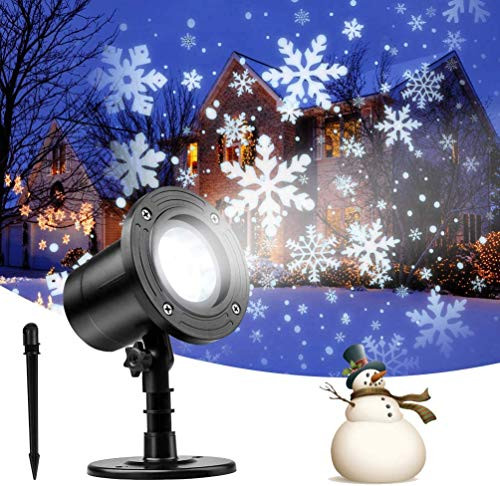 Christmas Projector Lights LED Landscape Projection Moving Snowfall Lights AOFAN Christmas Snowflake Rotating Projectors Lights Indoor  Outdoor Spotlights Decor Stage Irradiation  Garden Tree Wall