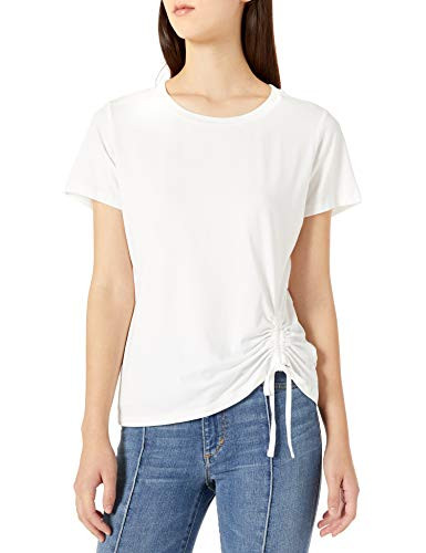 BB Dakota Junior s Cinch me Cotton Jersey Ruched Side tie tShirt Optic White Medium