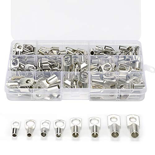 AIRTAK 120pcs Bolt Hole Tinned Copper Terminals Set-Wire terminals Connector Cable lugs Battery SC Terminals Glimpse of Mouth AIRTAK 120pcs Bolt Hole Tinned Copper Terminals Set-Wire terminals Connector Cable lugs Battery SC Terminals Glimpse of Mouth