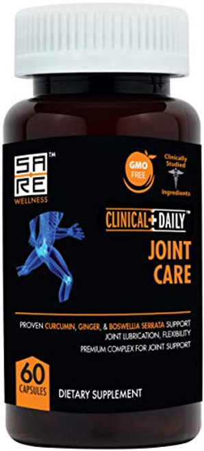 Joint Support Supplement For Inflammation Arthritis Loss of Mobility Joint Lubrication Formula  Ginger Turmeric Hyaluronic Acid Boswellia Bromelain MSM Cetyl Myristoleate  60 Non GMO Capsules