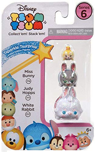 Disney Tsum Tsum Series 6! 3-Pack Figures: Miss Bunny/Judy Hopps/White Rabbit Tsparkle Tsurprise Limited Edition Figures