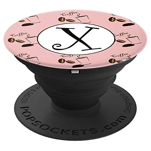 Coffee Cup Popsocket  Cute Pop Socket Monogram Letter X PopSockets Grip and Stand for Phones and Tablets