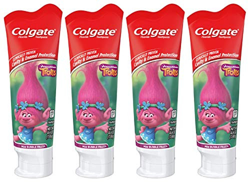 Colgate Kids Toothpaste with Anticavity Fluoride Trolls 4 6 ounces 4 Pack Colgate Kids Toothpaste with Anticavity Fluoride Trolls 4 6 ounces 4 Pack