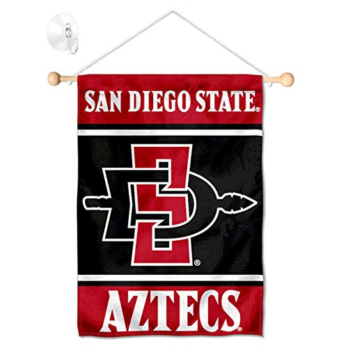College Flags  Banners Co  San Diego State Aztecs Window Wall Banner Hanging Flag with Suction Cup