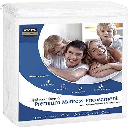 Utopia Bedding Premium Zippered Waterproof Mattress Encasement - Bed Bug Proof Mattress Cover - Ample Zipper Opening Mattress Protector (Full) Utopia Bedding Premium Zippered Waterproof Mattress Encasement - Bed Bug Proof Mattress Cover - Ample Zipper Opening Mattress Protector (Full)