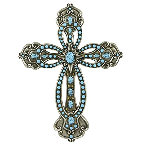 LL Home Cross with Turquoise Silver Tone