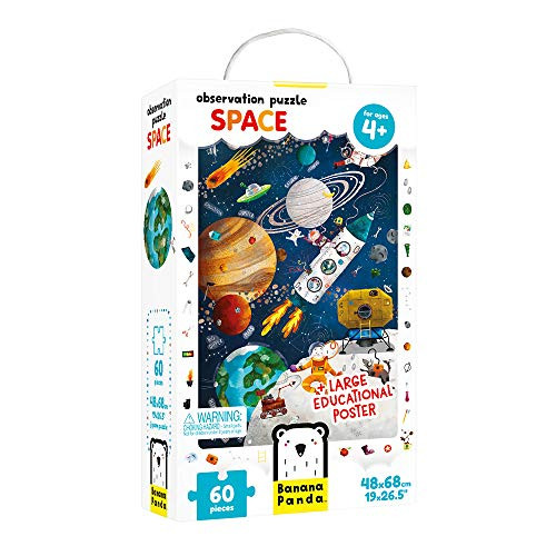 Banana Panda 33666 Observation Space - Jigsaw Puzzle & Learning Activity for Kids Ages 4 Years & Up, Multicolor